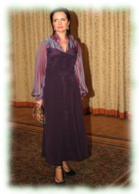 Jolanta Fajkowska w sukni popołudniowej z kolekcji haute couture Hanny Bieńkowskiej